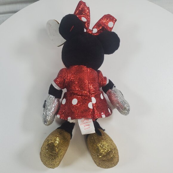 Ty Disney Sparkle Minnie Mouse Medium 8" Plush Red Polka Dot Dress NWT 2021 - Picture 3 of 9
